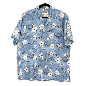KAMP SHIRT Armed Forces Floral Tropical Short Sleeve button up shirt